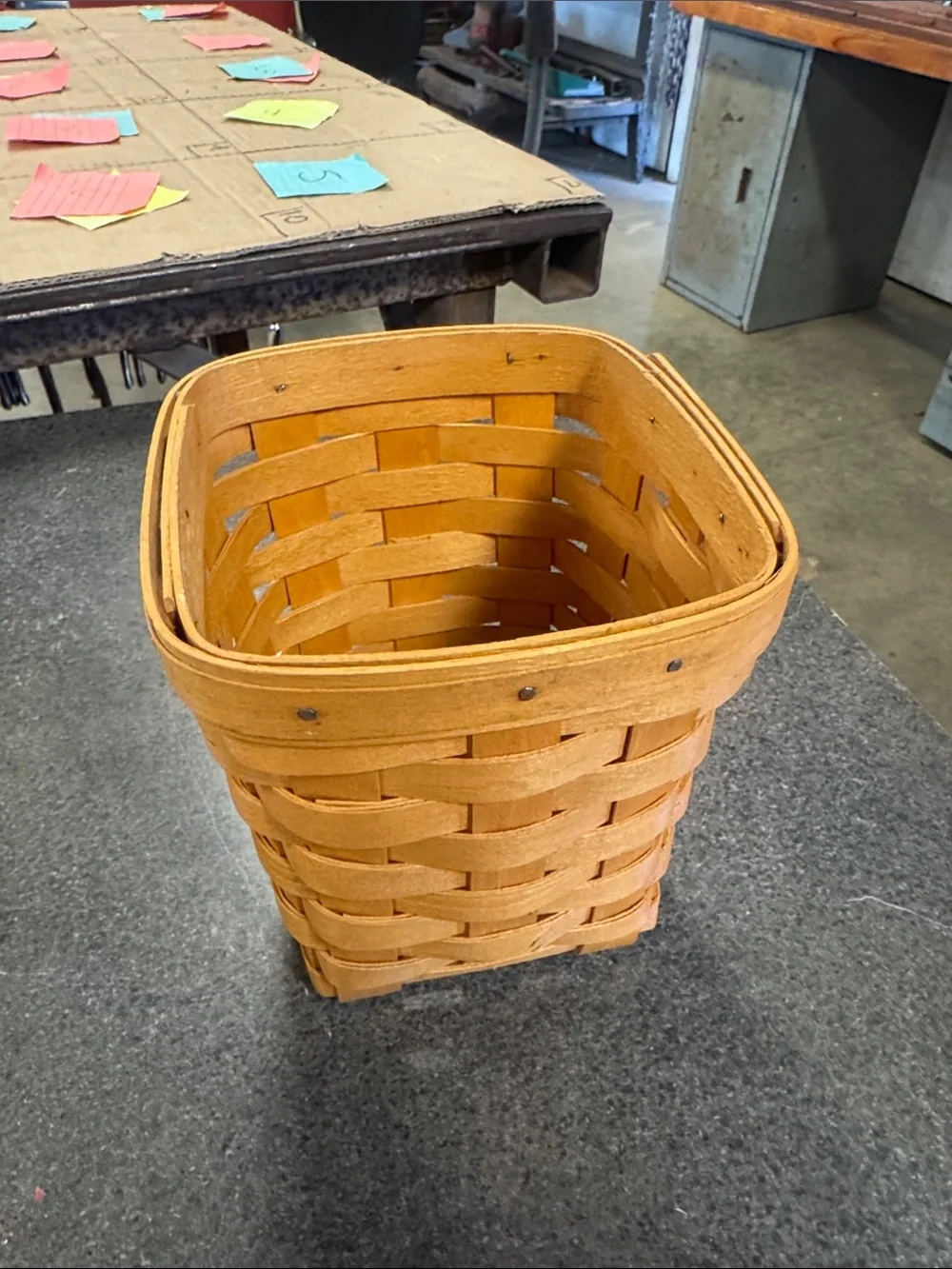 Longaberger Woven Wood Basket in Warm Orange Tone